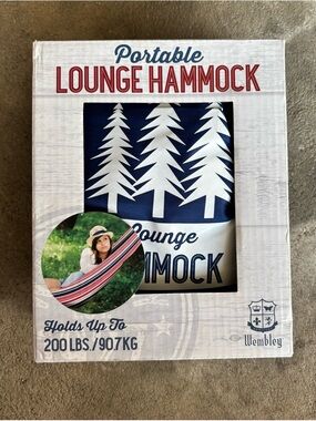 Wembley Navy and White Portable Lounge Hammock
